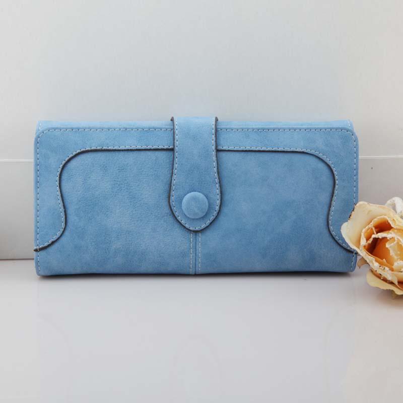 Korean version of the wallet ladies long retro matte stitching ladies wallet women's wallet wallet