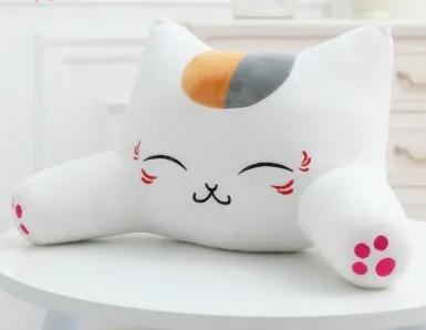 Cat pillow cushion bed back cushion cute waist cushion office sofa pillow lumbar cushion car pillow White - Shop at LoveMi