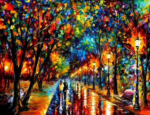 Full square drill 5D DIY diamond painting "after the rain street" 3D Cross-stitch mosaic decorations with rhinestones gift