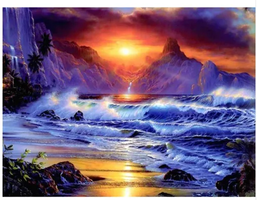 Full Square Diamond 5D DIY Diamond Painting Beautiful Sea View Embroidery Cross Rhinestone Mosaic Painting Decor 25X30 - Shop at LoveMi