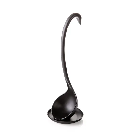 Creative Swan with tray can be vertical soup spoon, multi purpose kitchen tableware spoon long handle large spoon Black - Shop at LoveMi
