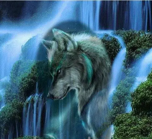 Beauty home diy diamond embroidery set wolf full square diamond drill picture 5d image stones Wall decoration animal - Shop at LoveMi