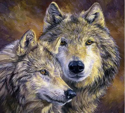 Beauty home diy diamond embroidery set wolf full square diamond drill picture 5d image stones Wall decoration animal