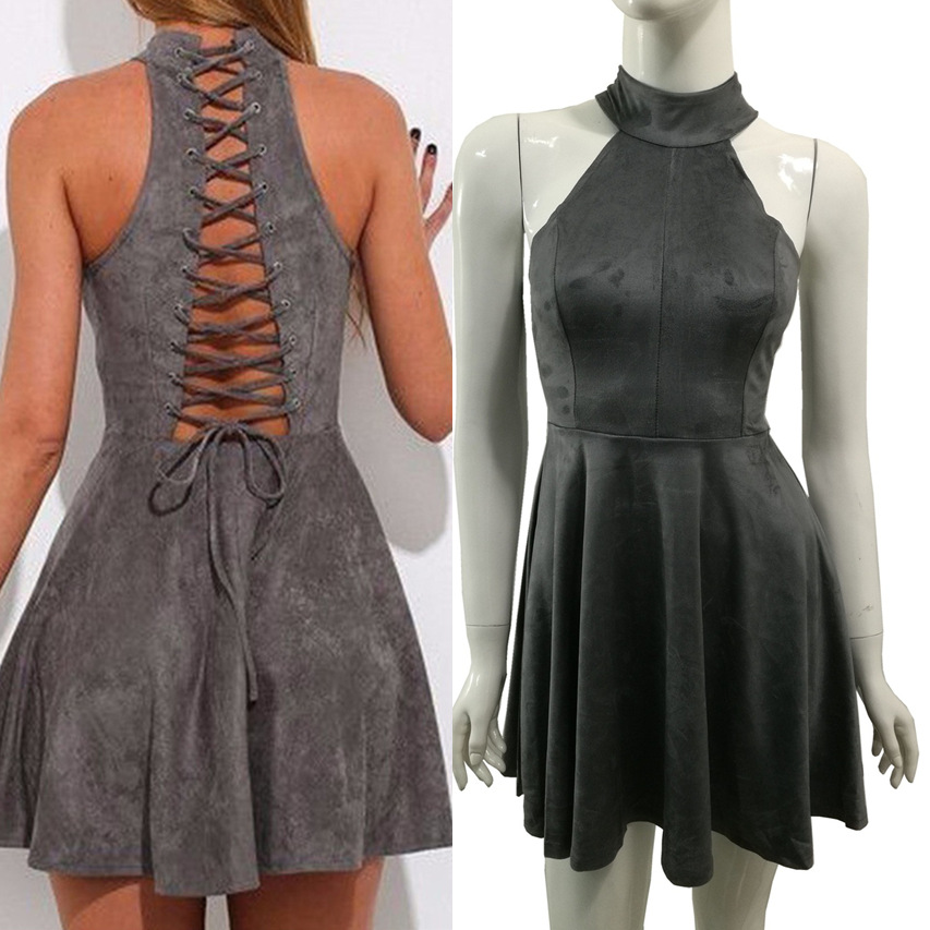 Sexy back with a high waist and a hollowed out bandage skirt