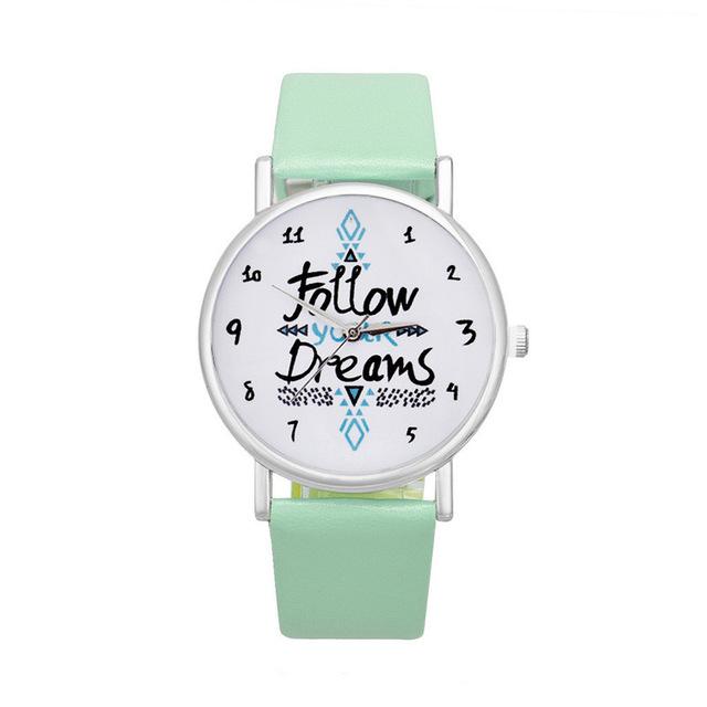 European and American popular English men's belt watch Casual student light leather belt quartz watch