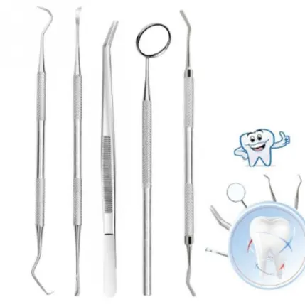 5pc Dental Tool Set Stainless Steel Tooth Scraper Wax