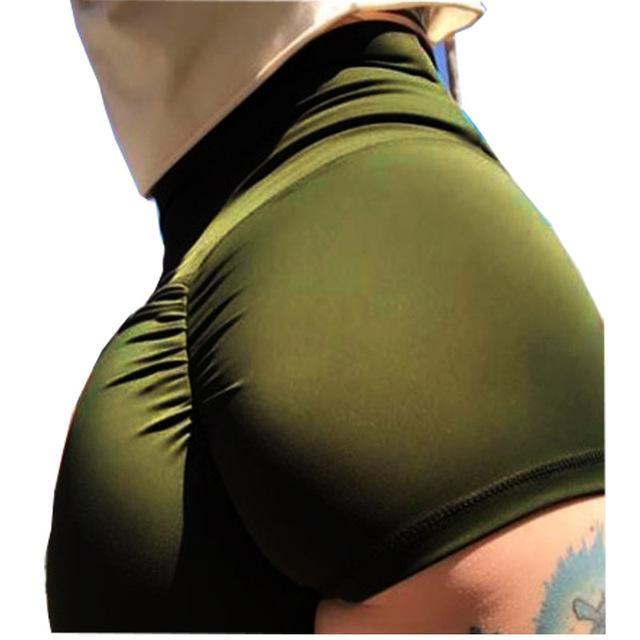 High Waisted Compression Shorts Army Green - Shop at LoveMi