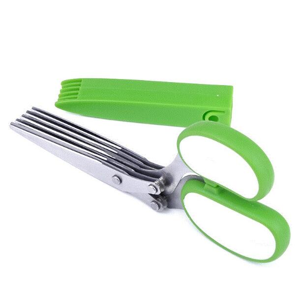 1 Pcs Durable Portable Stainless Steel Kitchen Scissors 5 Layer Sushi Quickly Spices Fruit Vegetable Choppers New Arrival