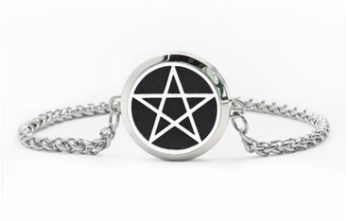 Stainless steel jewelry pentagram hollowed out perfume bracelet diffuser bracelet