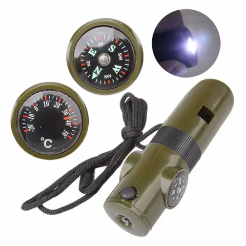 Off-the-shelf Seven-in-one Whistle Multi-function Compass Survival Outdoor Products