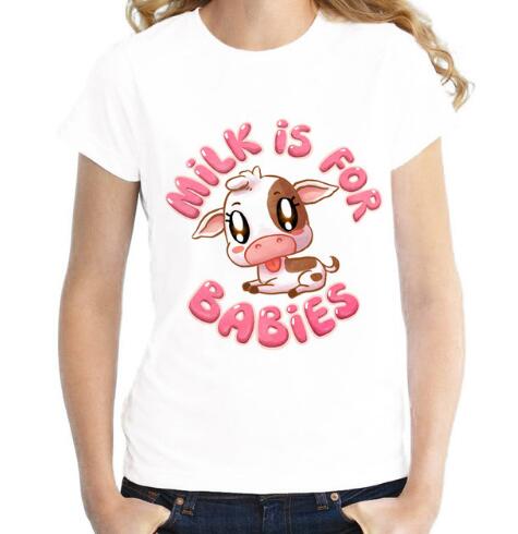 T-shirt Mulheres Roupas Planta Vegetariana Vegan  Feliz Kawaii O-neck T Camisa Impresso T Camisa De Manga Curta Casual Feminina