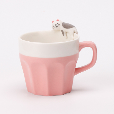 Minimalist cup, ceramic coffee cup, cartoon milk cup, sleepingwater cup, spoon spoon, lovers cup.