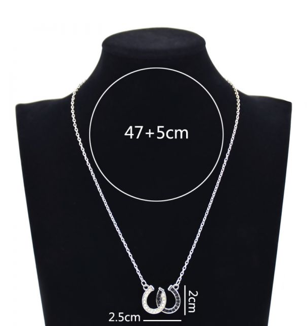 CTFFNIKPJM121 Double Horseshoe Pendant Necklace