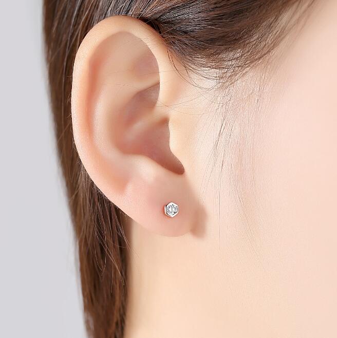 925 sterling silver earrings cute trendy gold small exquisite fine jewelry zircon earring. women's wholesale