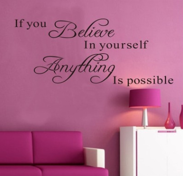 The new 8037 hot sale Believe yourself generation of carved q wall stickers Europe and the United States rumors wall stickers English