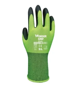 More labor insurance nitrile dipped breathable ultra-thin wear-resistant anti-skid handling gardening gloves WG501 fluorescent yellow – image 2