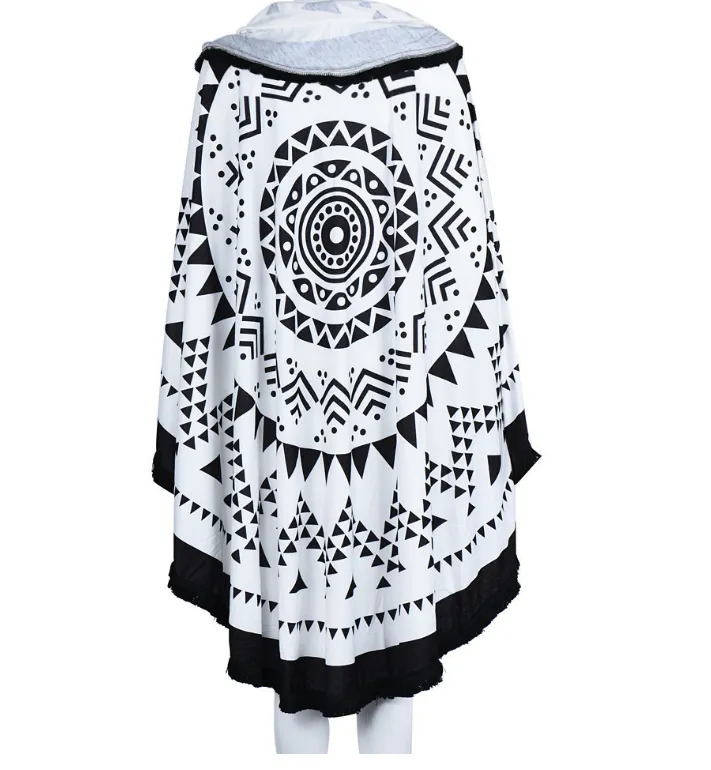 European and American printed tassel round beach mats Seaside yoga mat round beach towels – image 2