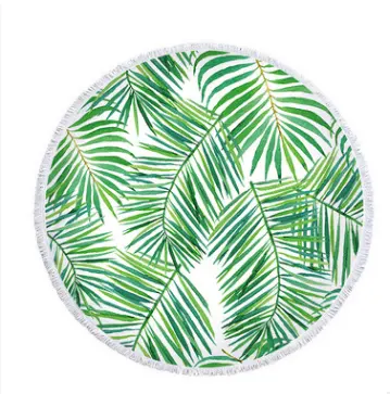 Palm Leaf Round Beach Towel Forest Shawl