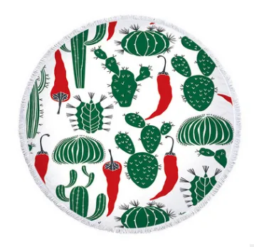 Round beach towel oasis cactus beach towel shawl cushion microfiber Round Beach Towel Oasis Cactus - Shop at LoveMi
