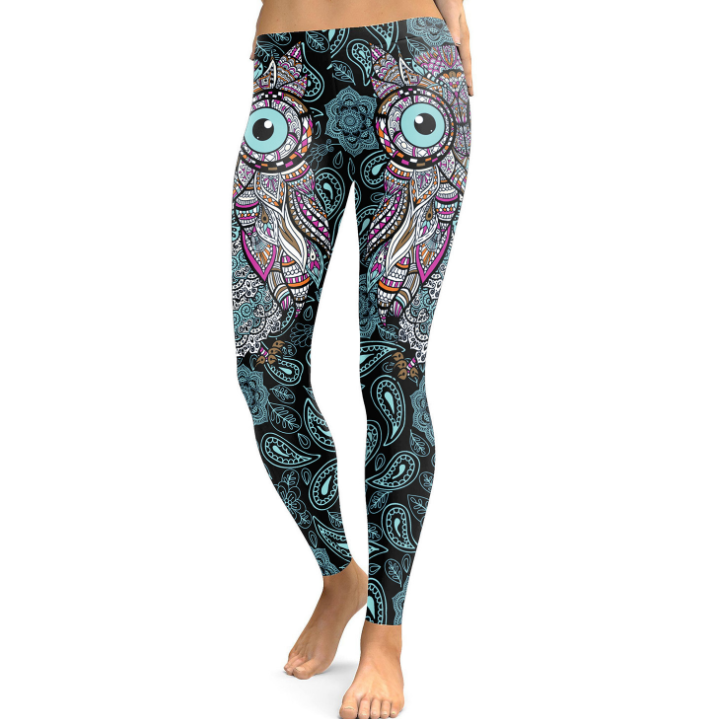 NADANBAO New Design Leggings Women Cool Owl Digital Print Flower Fitness Workout Leggins Slim Elastic Plus Size Pant Legins Nadanbao New Design 2021 Leggi - Shop at LoveMi
