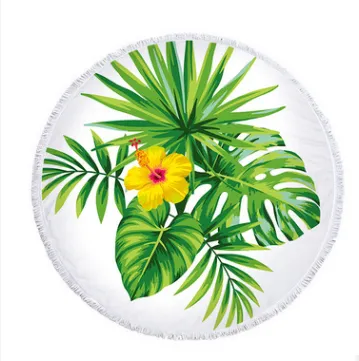 Palm Leaf Round Beach Towel Forest Palm Leaf Beach Towel Shawl Cushion Microfiber Palm Leaf Round Beach Towel Fo - Shop at LoveMi