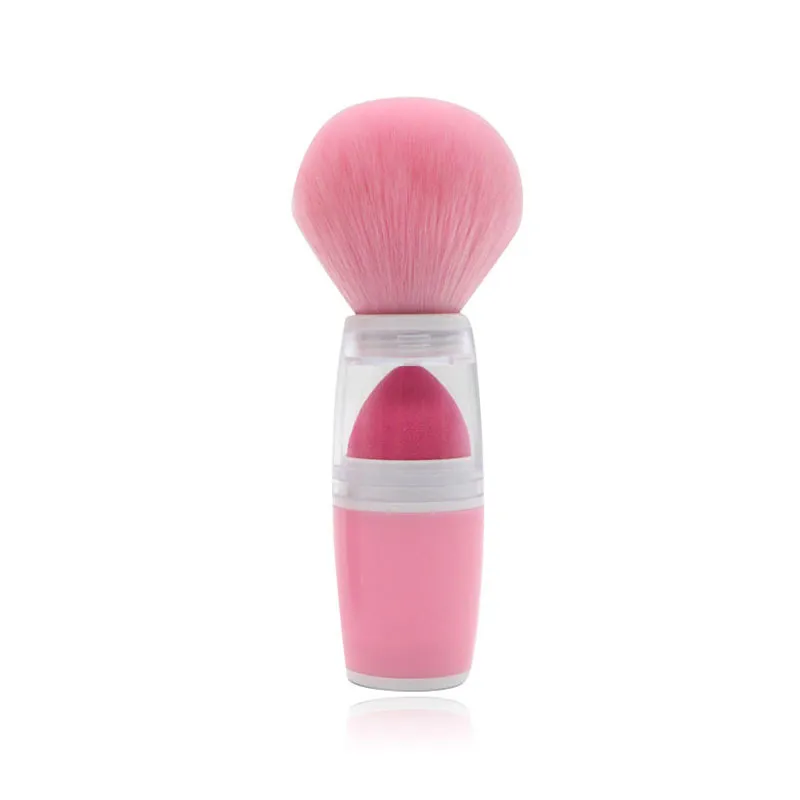 New portable blush brush single loose powder sponge head puff blush loose powder multi-purpose makeup tools - Pink