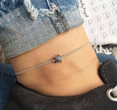 Cross-border e-commerce handmade jewelry Summer hot vintage Turtle beaded Beach personality turtle turtle anklet
