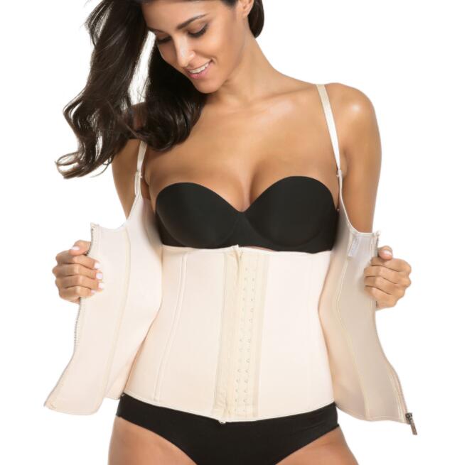 Rubber sports fitness zipper vest quick sweating lady's body jacket