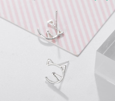 Jane925 sterling silver earrings female Korean fashion earrings cutesimple temperament jewelry earrings