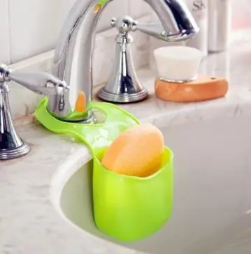 Creative Sink Hanging Basket Kitchen Sink Drain Basket Bathroom Shelf Storage Hanging Bag Home 58g Green - Shop at LoveMi