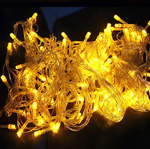LED Fairy String Lights Multicolor Garland Beads Outdoor Waterproof Holiday Party Christmas Tree Decor - Yellow