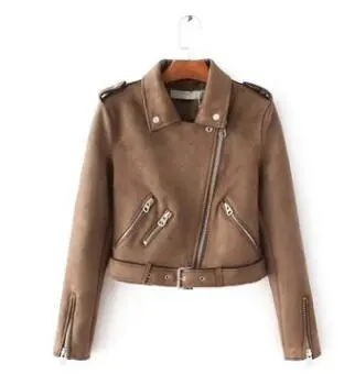Suede zZipper Jacket Coffee - Shop at LoveMi