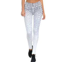 Leopard Printed Leggings - White - View 1