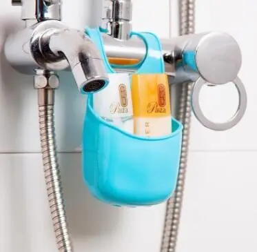 Creative Sink Hanging Basket Kitchen Sink Drain Basket Bathroom Shelf Storage Hanging Bag Home 58g Blue - Shop at LoveMi