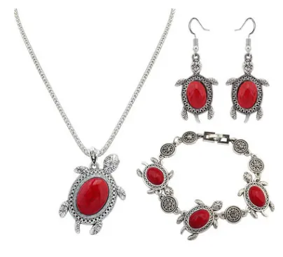 New Turquoise Turtle Animal Set Chain Fashion Necklace Earring