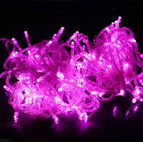 LED Fairy String Lights Multicolor Garland Beads Outdoor Waterproof Holiday Party Christmas Tree Decor - Pink