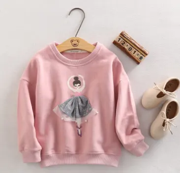 Spring New Korean Children's Clothing Sweater Plus Velvet Cartoon