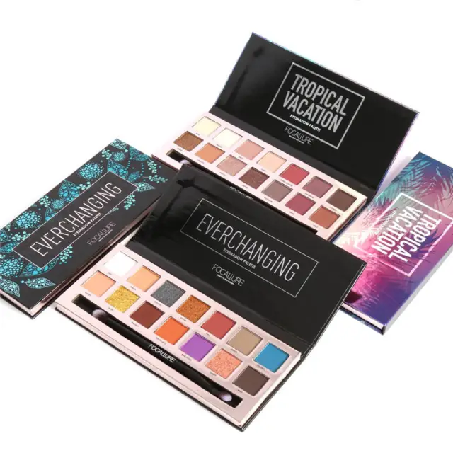 Hot money 14 color Fei Lu eye shadow disc dull light pearl eye shadow tropical warm brown makeup belt brush - Shop at LoveMi