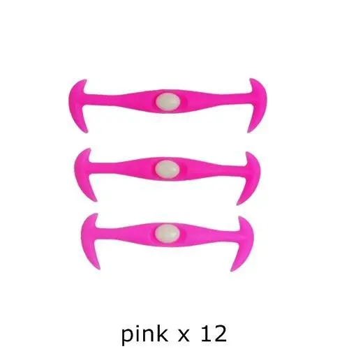 Round Creative No Tie Laces Elastic Silicone Shoe Lace Pink - Shop at LoveMi
