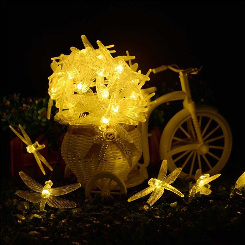 Outdoor Solar Led String Light 5M 20 Led Dragonfly Solar Panel Strip Light IP65 Waterproof Garden Christmas Party Decoration - Image 3