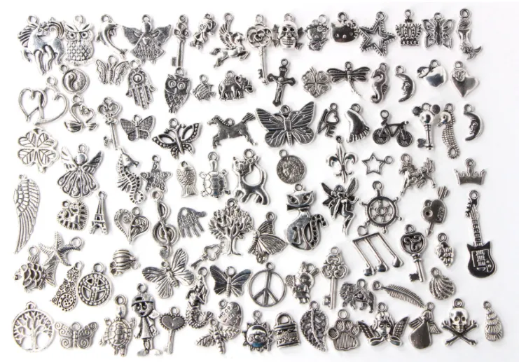 100 Tibetan silver accessories Bracelet accessories Pendant diy accessories