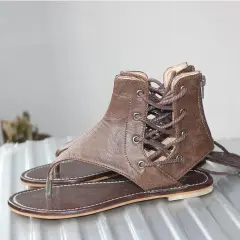 Vintage Bohemian Sandals - Brown - View 1