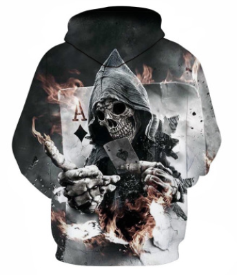 3D Skull Poker Hoodie