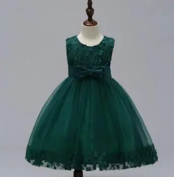 Summer Skirt Kids Girls Princess Tutu Flower Children Wedding Dress Show Skirt Green - Shop at LoveMi