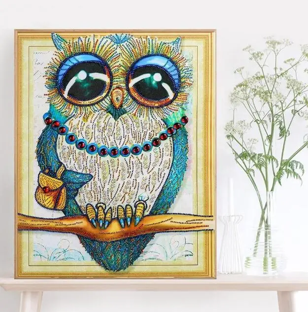 Mit Perlen - Die Eule 2 - Diamond Painting - 40X50