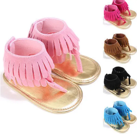 Children's Sandals Summer New Girls Retro Tassel Flannel Baby