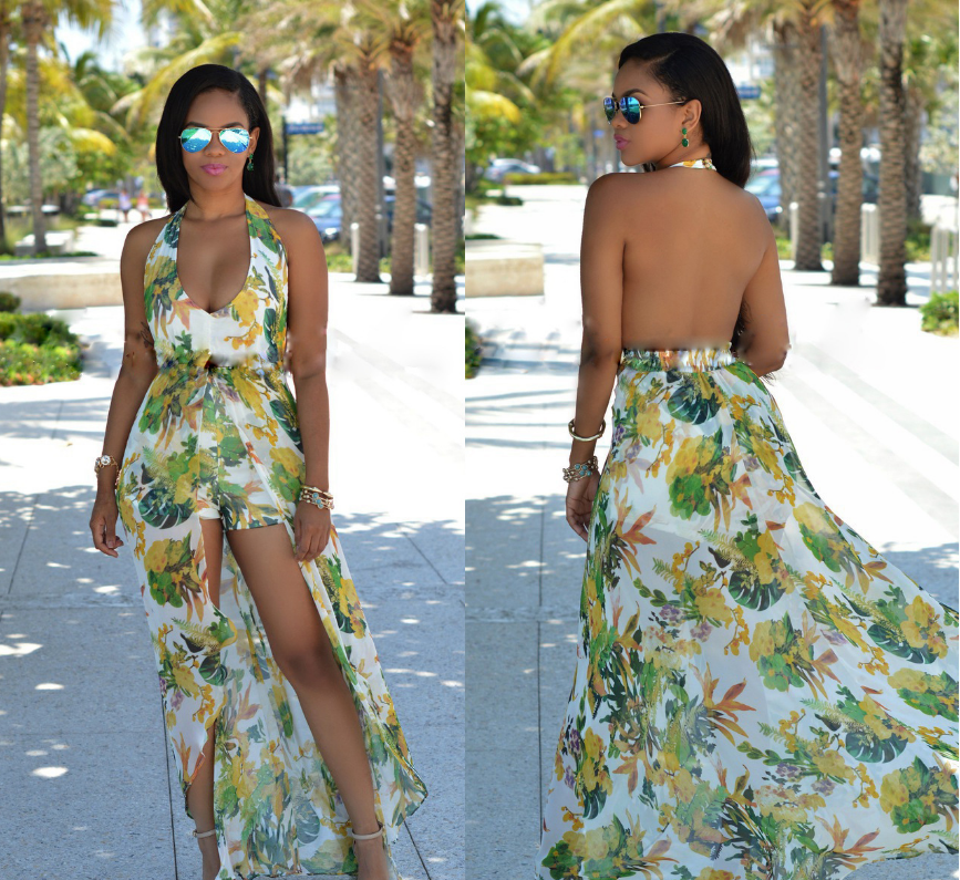 Bursting print dress
