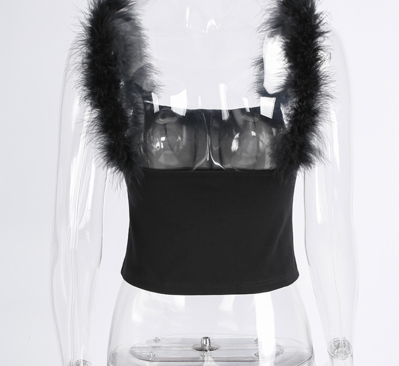 FEATHER SLEEVES CAMI TOP