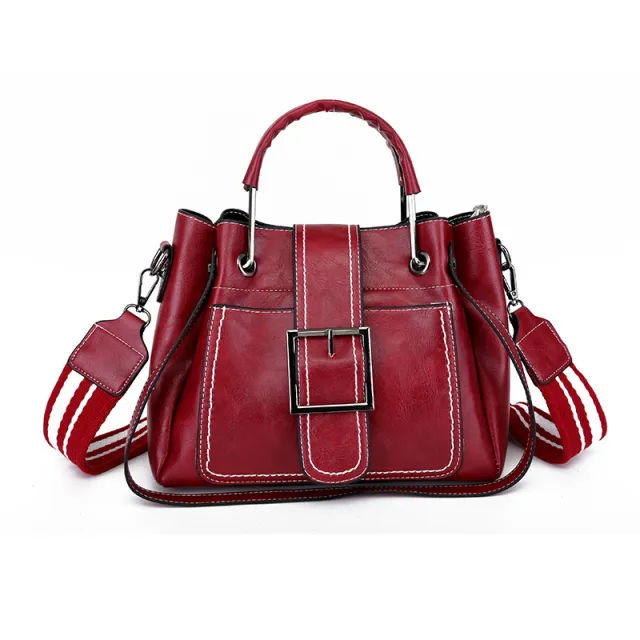 Women Handbag Ladies Soft Pu Leather Bag Pin Type Red - Shop at LoveMi