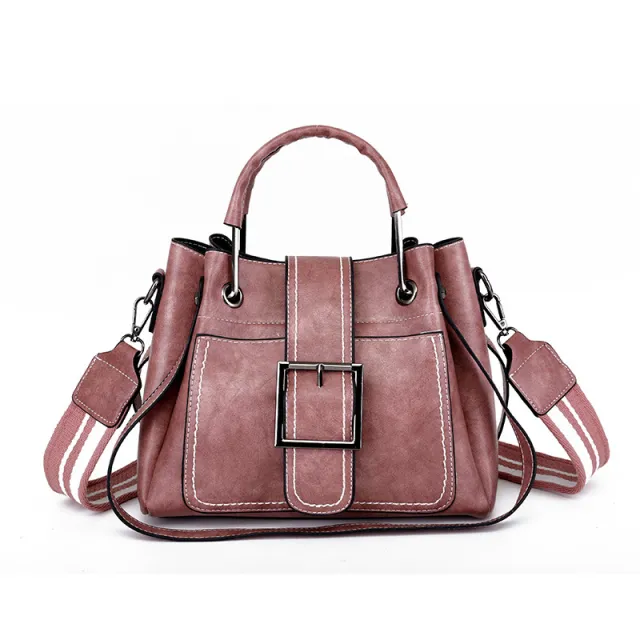 Women Handbag Ladies Soft Pu Leather Bag Pin Type Pink - Shop at LoveMi